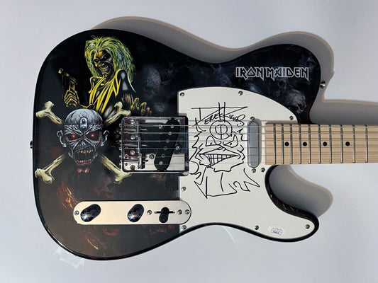 Iron Maiden Derek Riggs JSA Autograph Signed Guitar Stratocaster Original Sketch