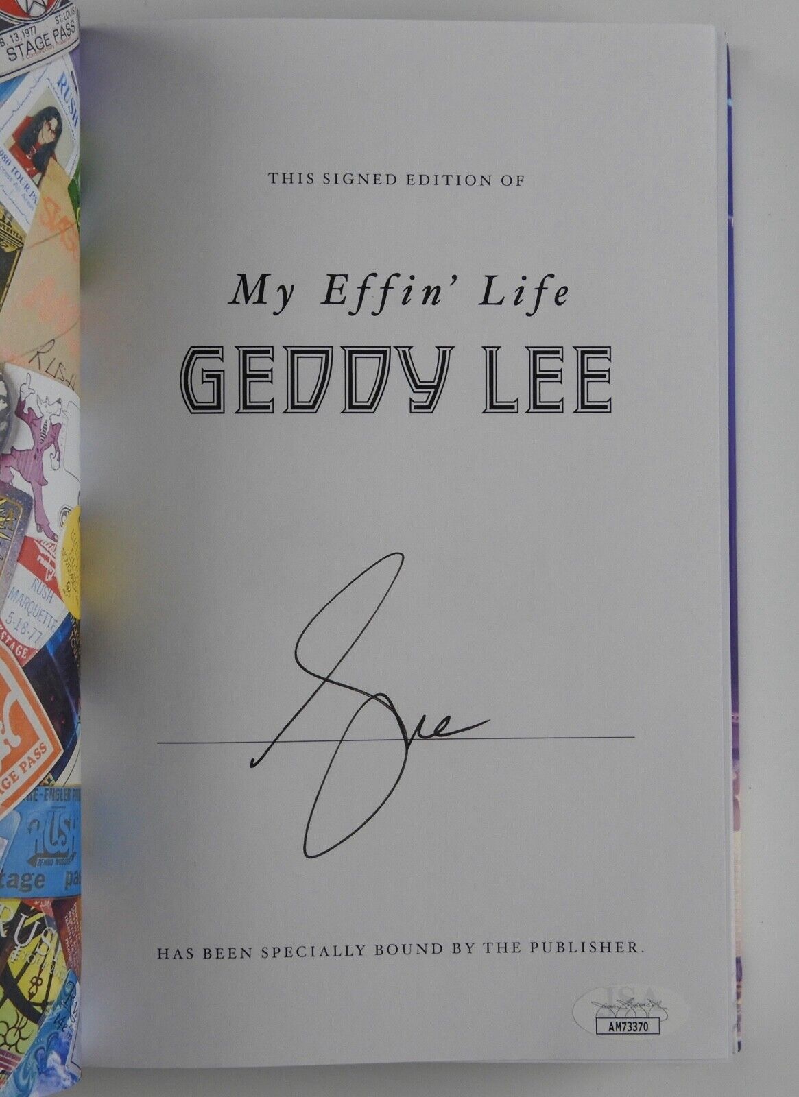 Geddy Lee Rush JSA Autograph Signed Book My Effin' Life