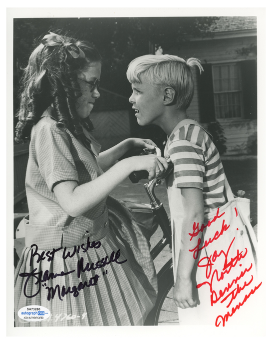 Jay North Dennis The Menace Jeanne Russell  ACOA Signed Autograph 8 x 10 Photo