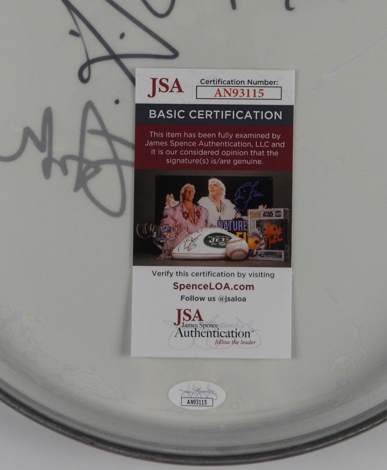 Billy Idol Steve Stevens Autograph Signed Drum Head JSA COA 12"