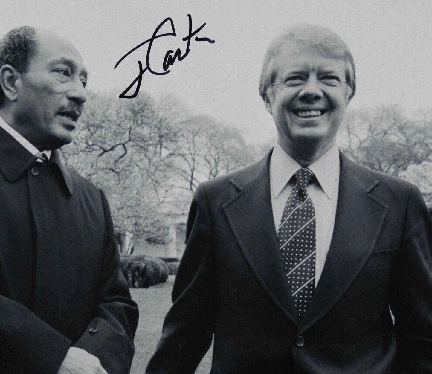 Jimmy Carter JSA Autograph Signed Photo COA 11 x14 President with Anwar Sadat