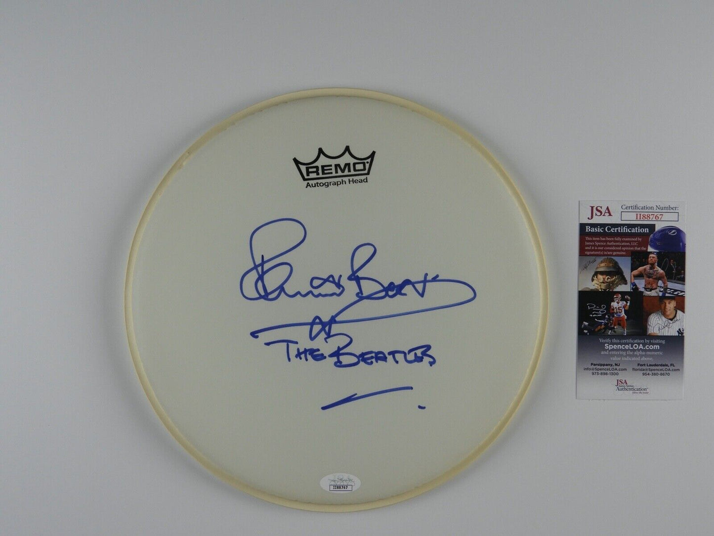 Pete Best The Beatles Autograph Signed Drum Head JSA COA 10"