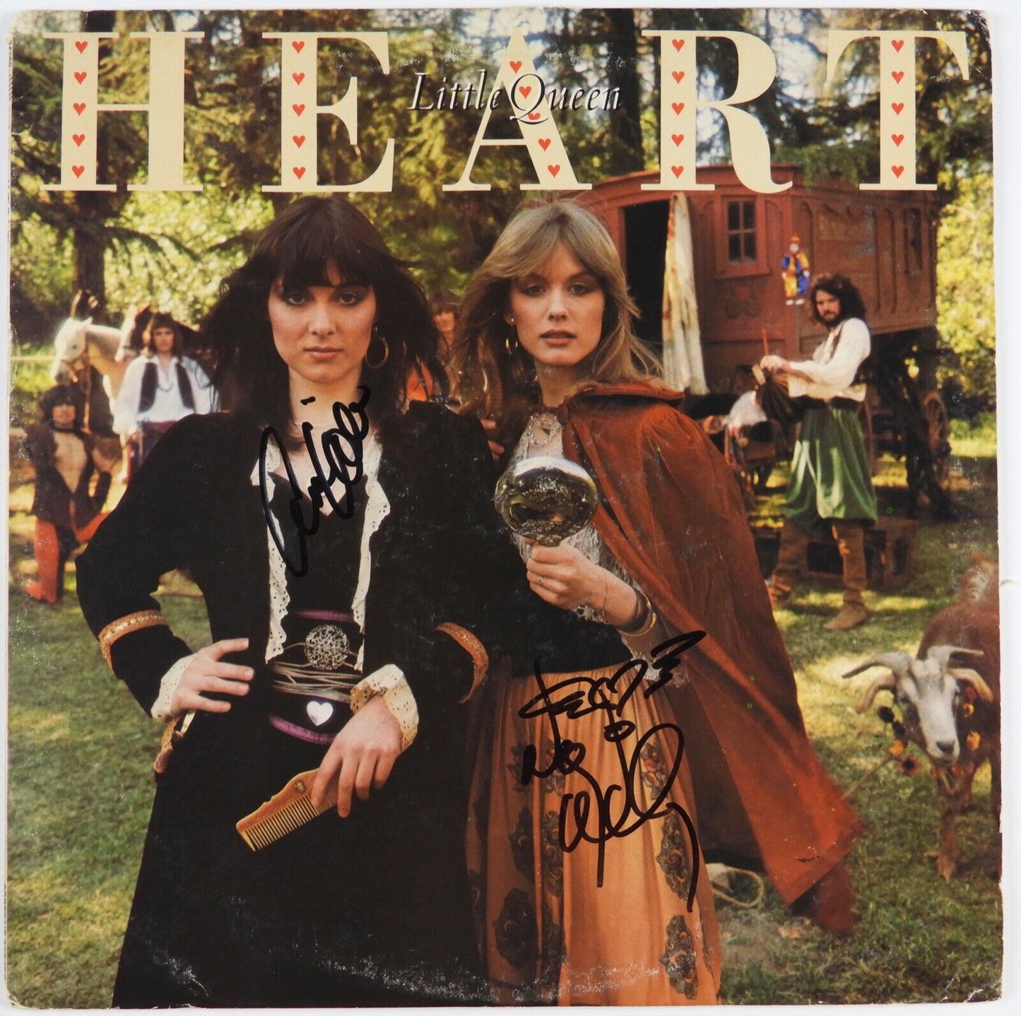 Heart Ann & Nancy Wilson Little Queen JSA  Signed Autograph Record Album