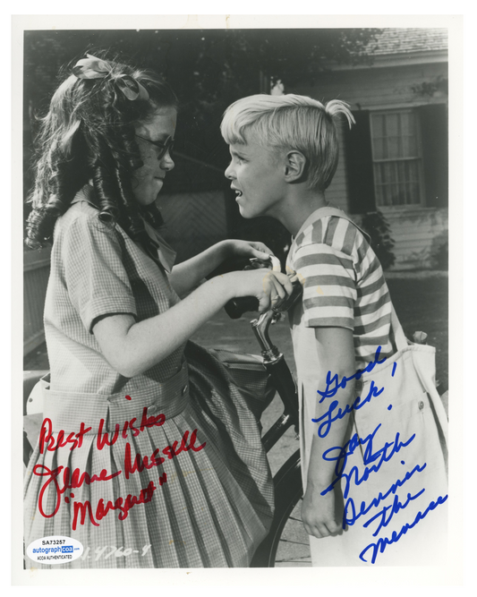 Jay North Dennis The Menace Jeanne Russell  ACOA Signed Autograph 8 x 10 Photo