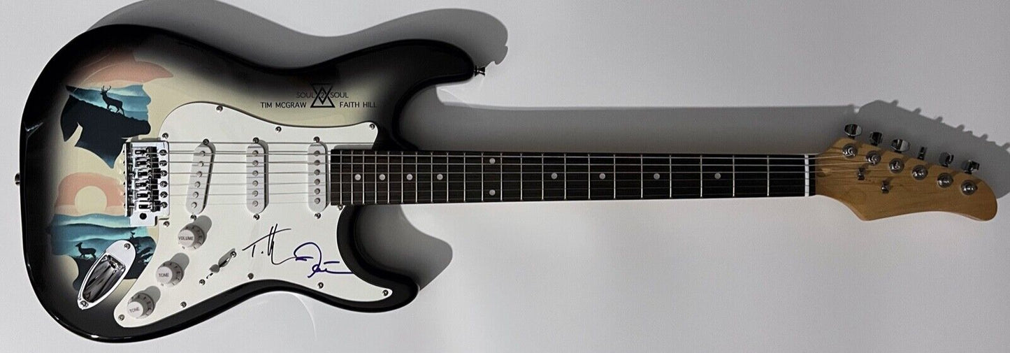 Tim McGraw Faith Hill signed guitar JSA Autograph Signed Stratocaster Guitar
