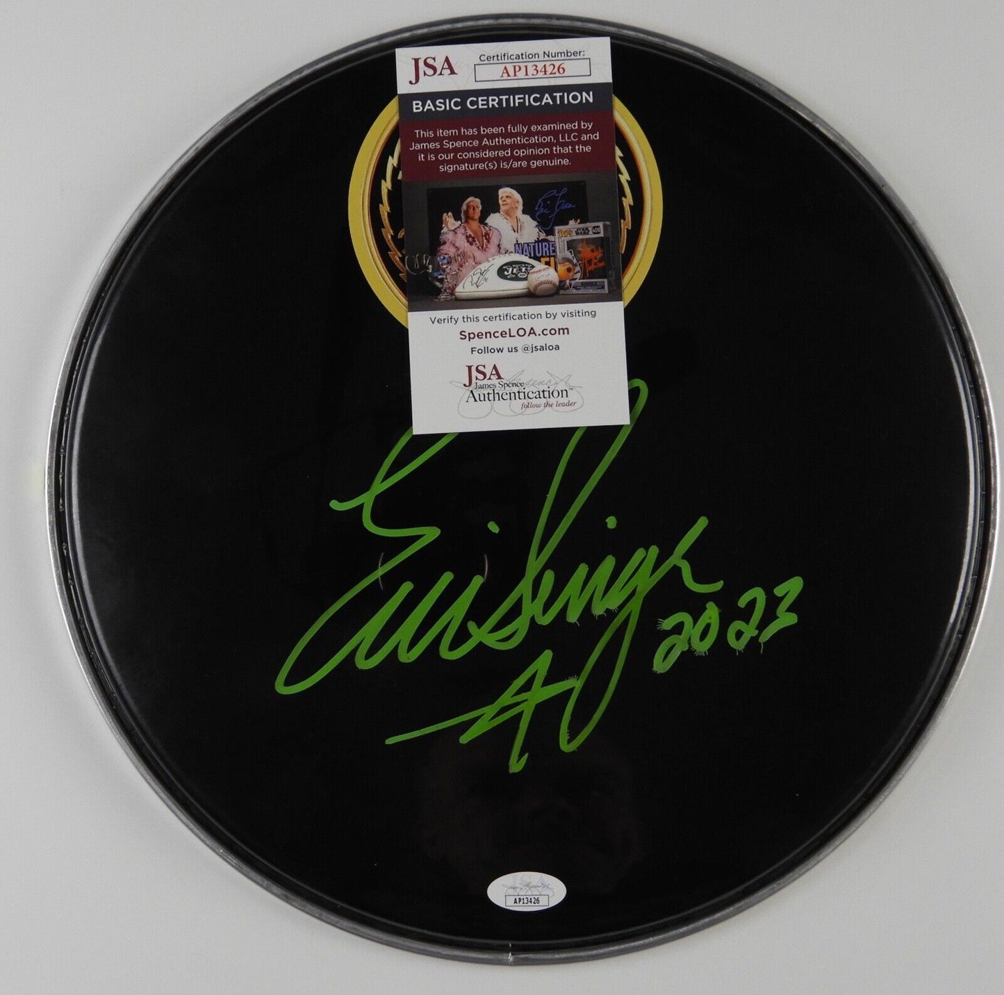 Eric Singer KISS JSA Autograph Signed Drum Head End Of The Road 12" Last 50