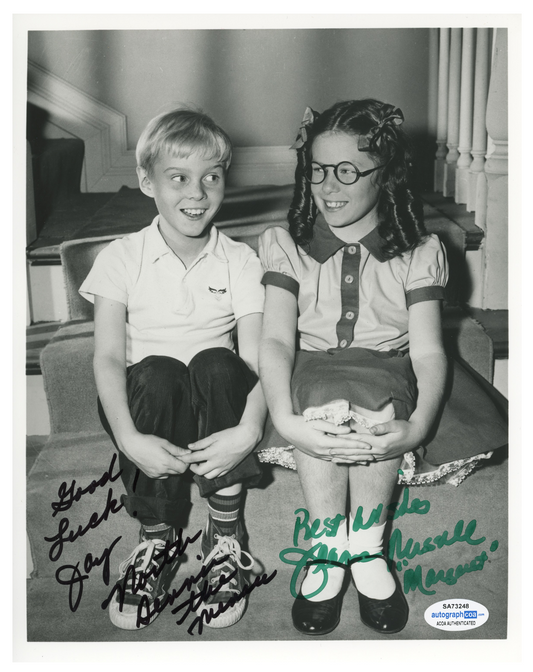 Jay North Dennis The Menace Jeanne Russell  ACOA Signed Autograph 8 x 10 Photo