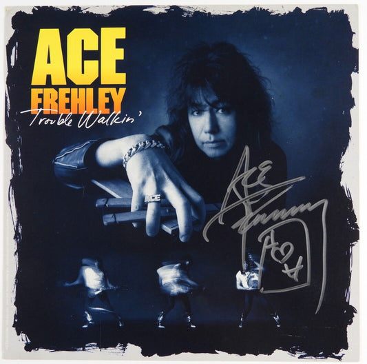 Ace Frehley KISS JSA Autograph Signed Album Flat Trouble Walkin'
