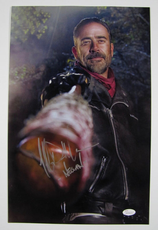 Jeffery Dean Morgan Negan Walking Dead Autograph Signed Photo JSA 12 x 18