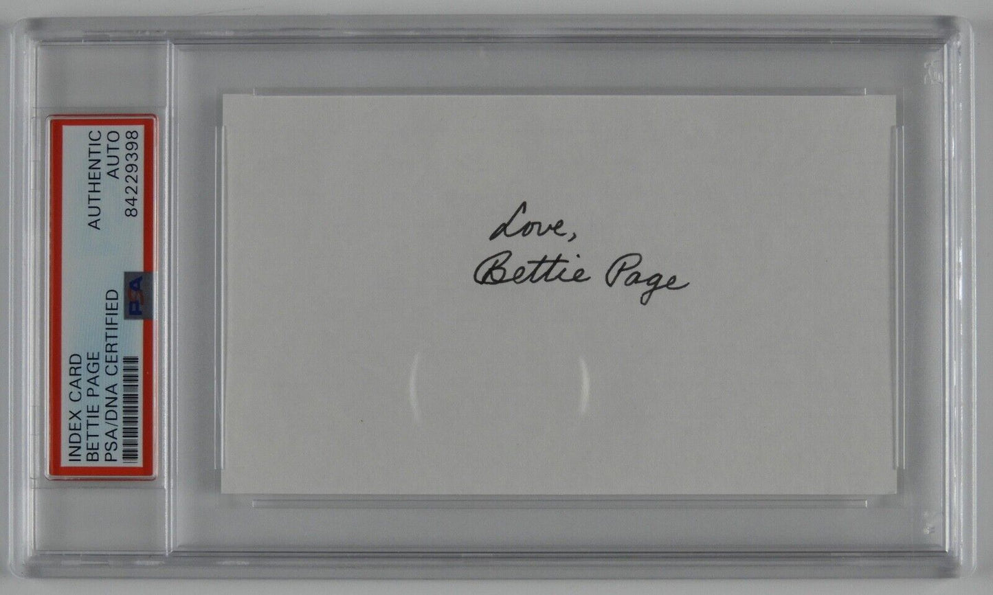 Bettie Page PSA COA Signed Autograph Cut Encapsulation