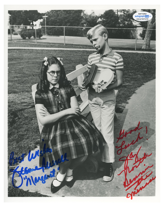 Jay North Dennis The Menace Jeanne Russell  ACOA Signed Autograph 8 x 10 Photo