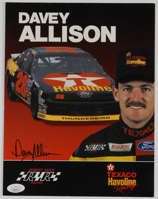 Davey Allison Signed Autograph JSA COA Photo NASCAR