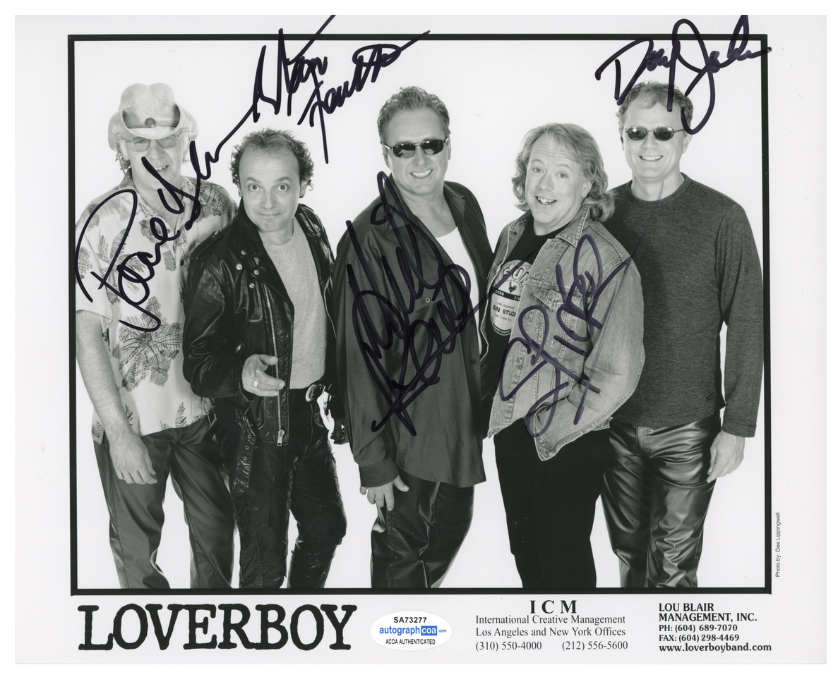 Loverboy Promo Fully Signed  ACOA Signed Autograph 8 x 10 Photo