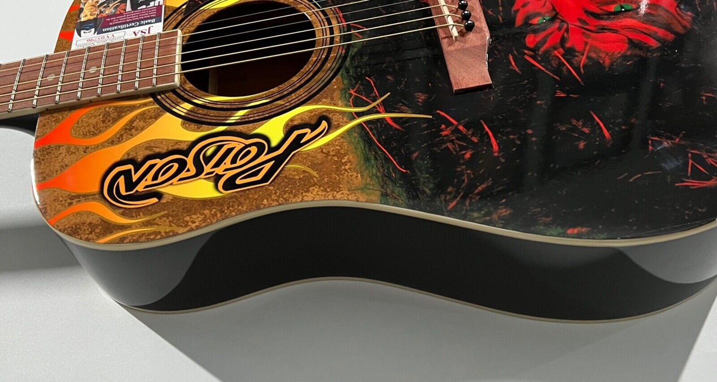 Bret Michaels Poison JSA Autograph Signed Acoustic Guitar