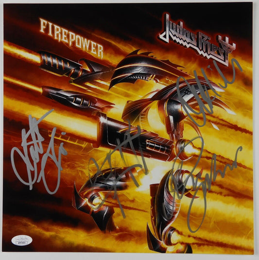 Judas Priest JSA Band Signed Autograph 12" x 12" Photo Firepower