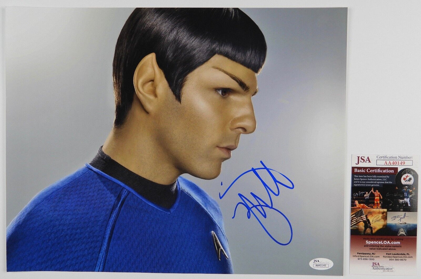 Star Trek Zachary Quinto Spock Autograph Signed 11 x14 JSA COA Movie