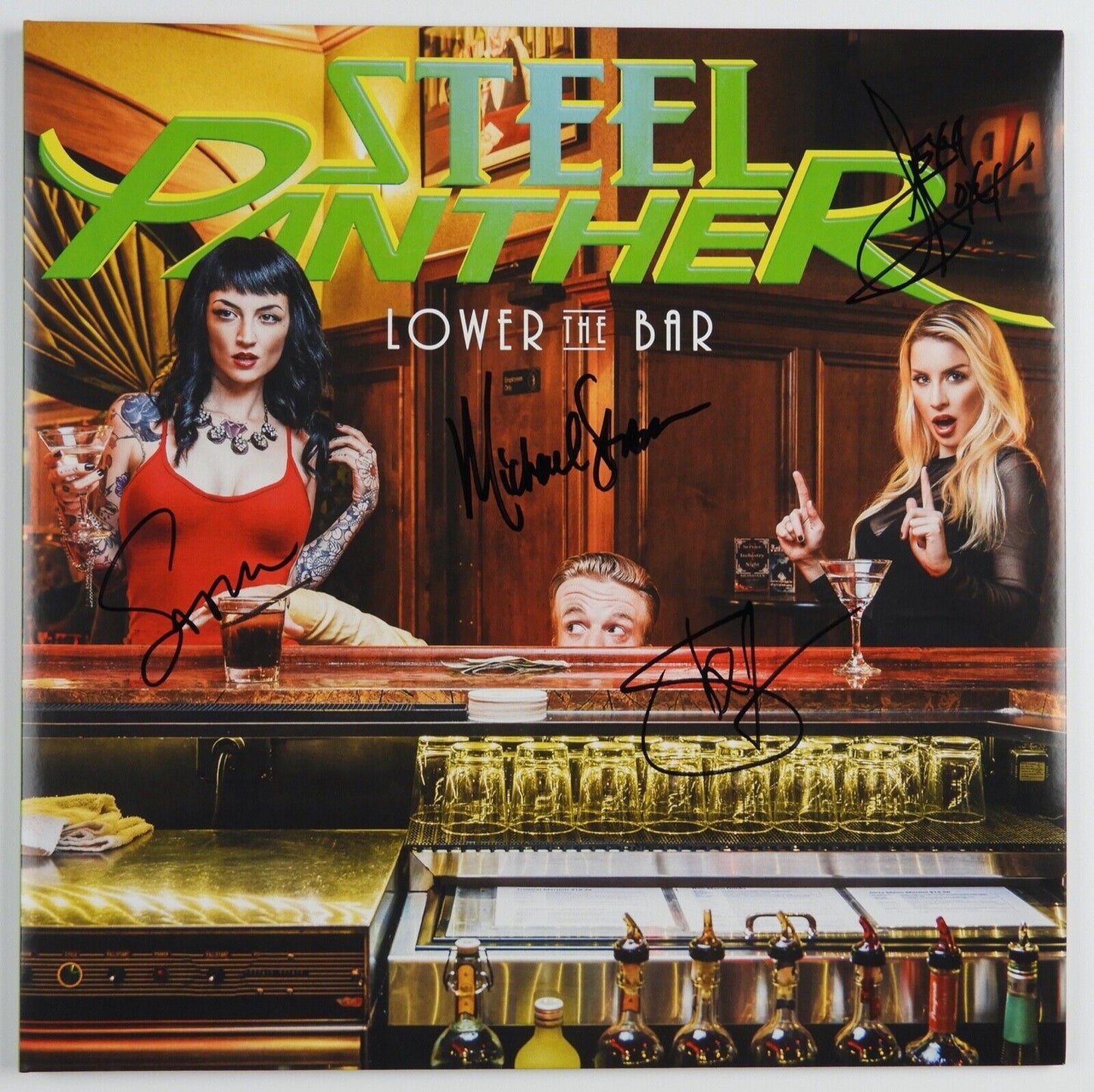 Steel Panther Fully Signed Signed JSA Autograph Album Record Vinyl Lower The Bar