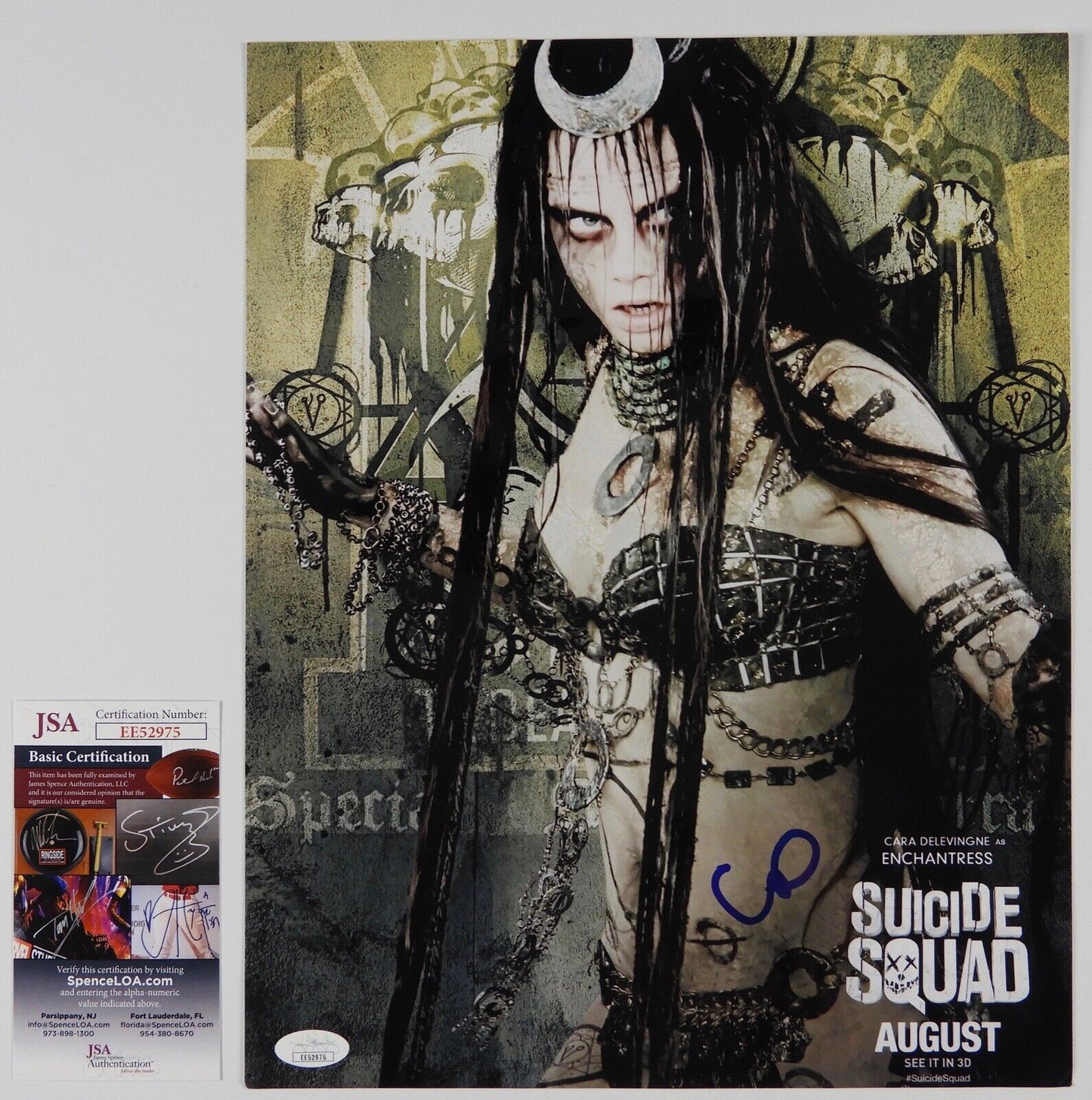 Cara Delevingne Suicide Squad Autograph Signed 11 x14 JSA Enchantress