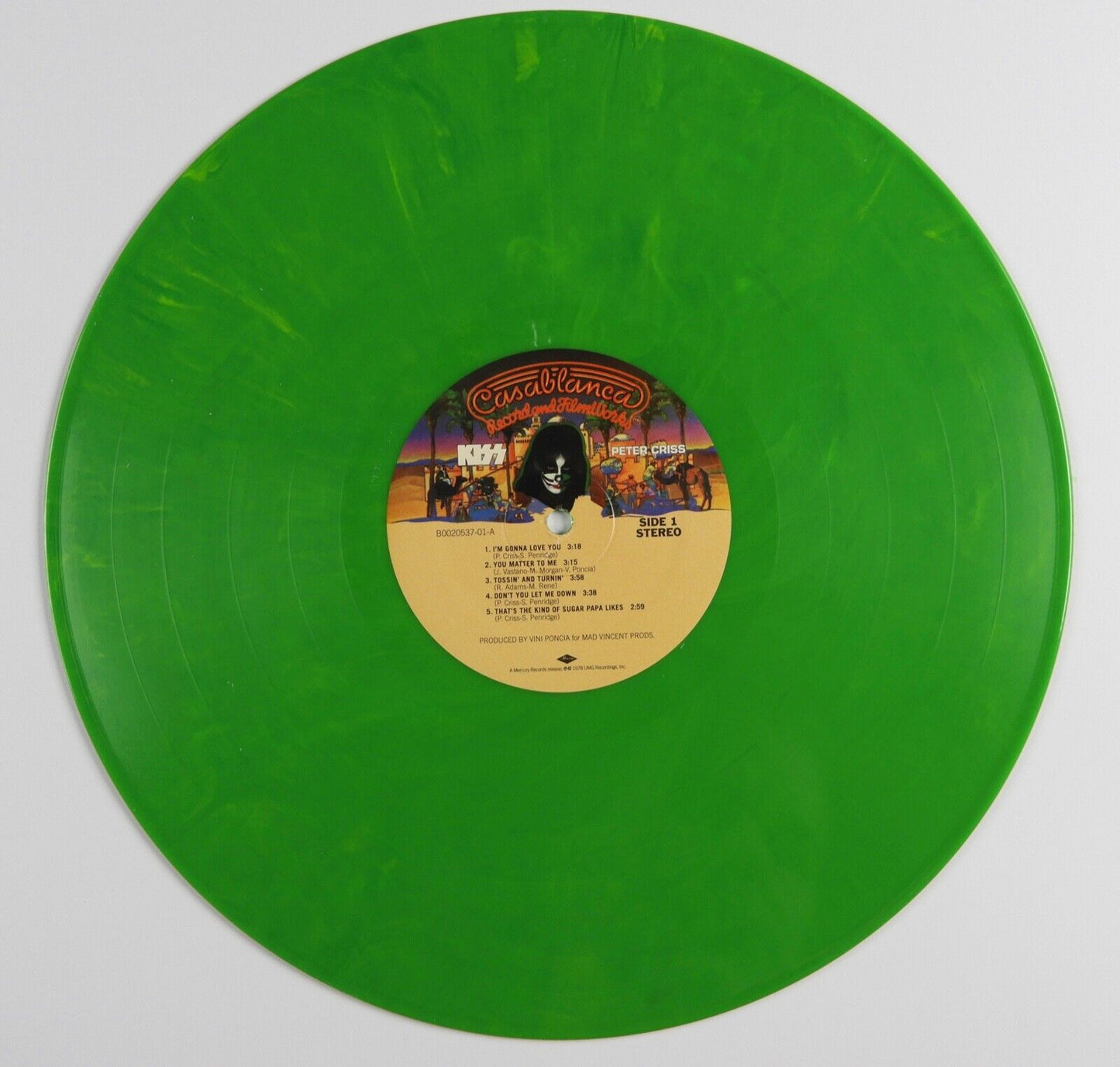 KISS Peter Criss JSA Signed Autograph Signed Record Album Solo Green Vinyl