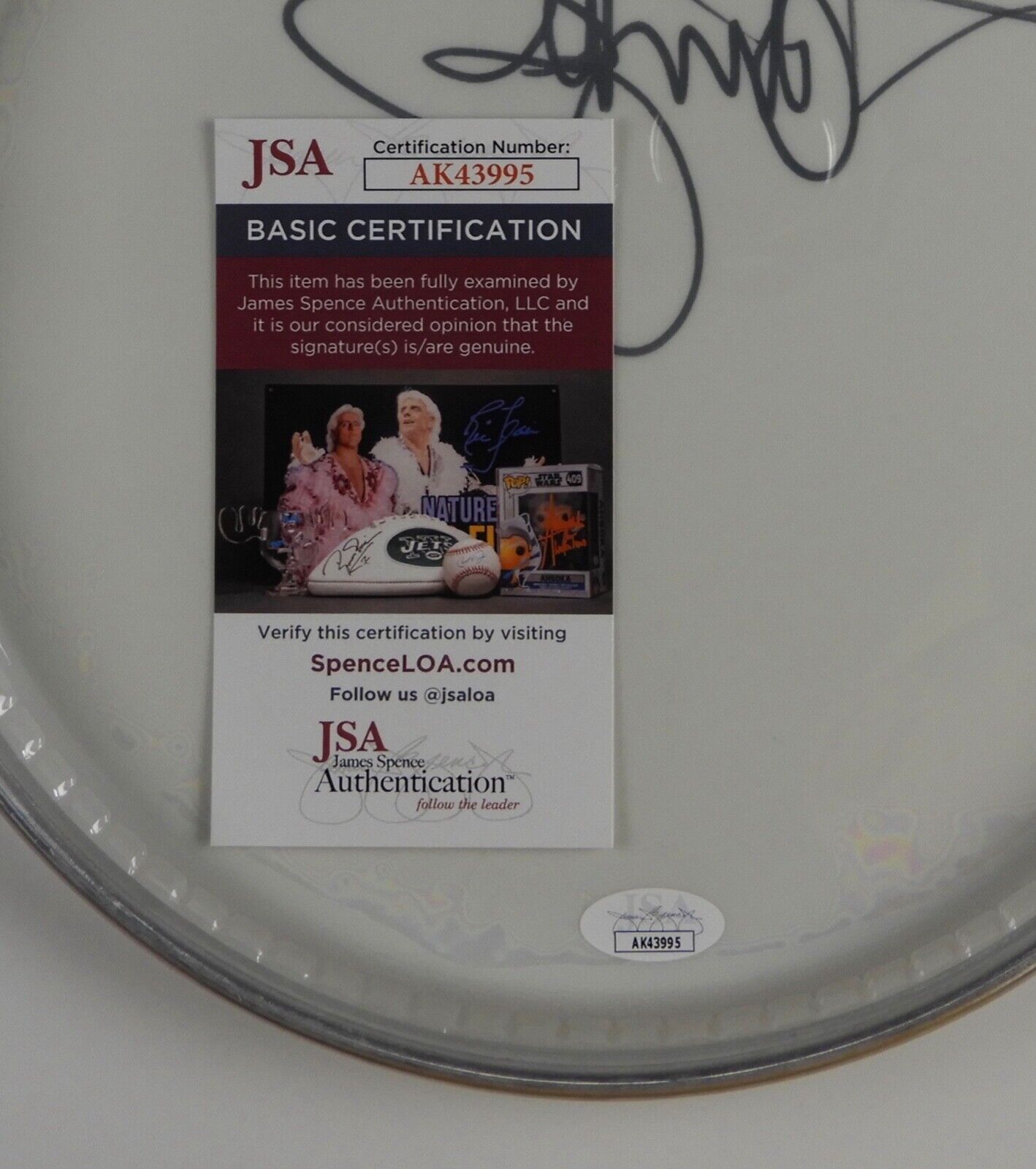 Tommy Lee Motley Crue Autograph Signed Drum Head JSA COA 10"