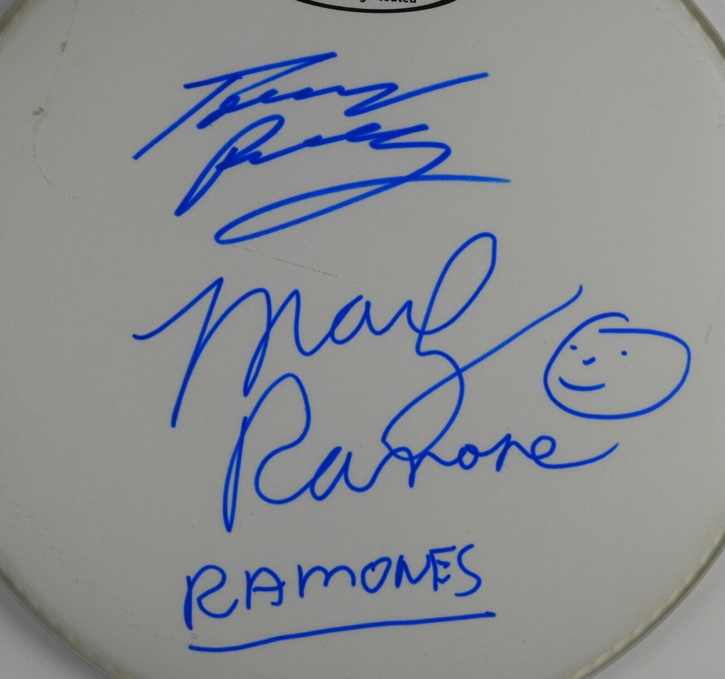 Ramones Autograph Signed Drum Head REAL COA 12" Tommy Marky Ramone