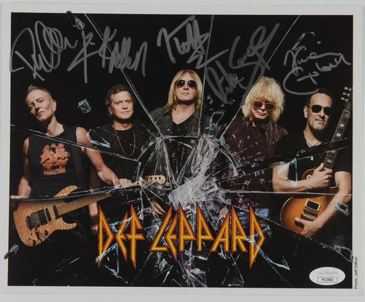 Def Leppard JSA Signed Autograph 8 x 10 Photo Fully Signed