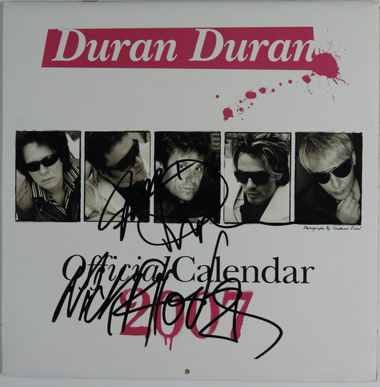 Duran Duran JSA Signed Autograph 2007 Calendar Roger Taylor Nick Rhodes John