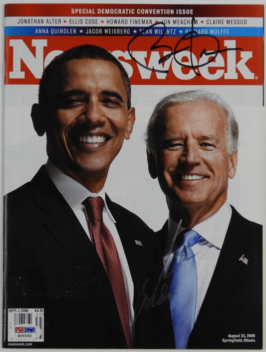 PSA JSA President Barack Obama & Joe Biden Dual Autograph Signed Magazine