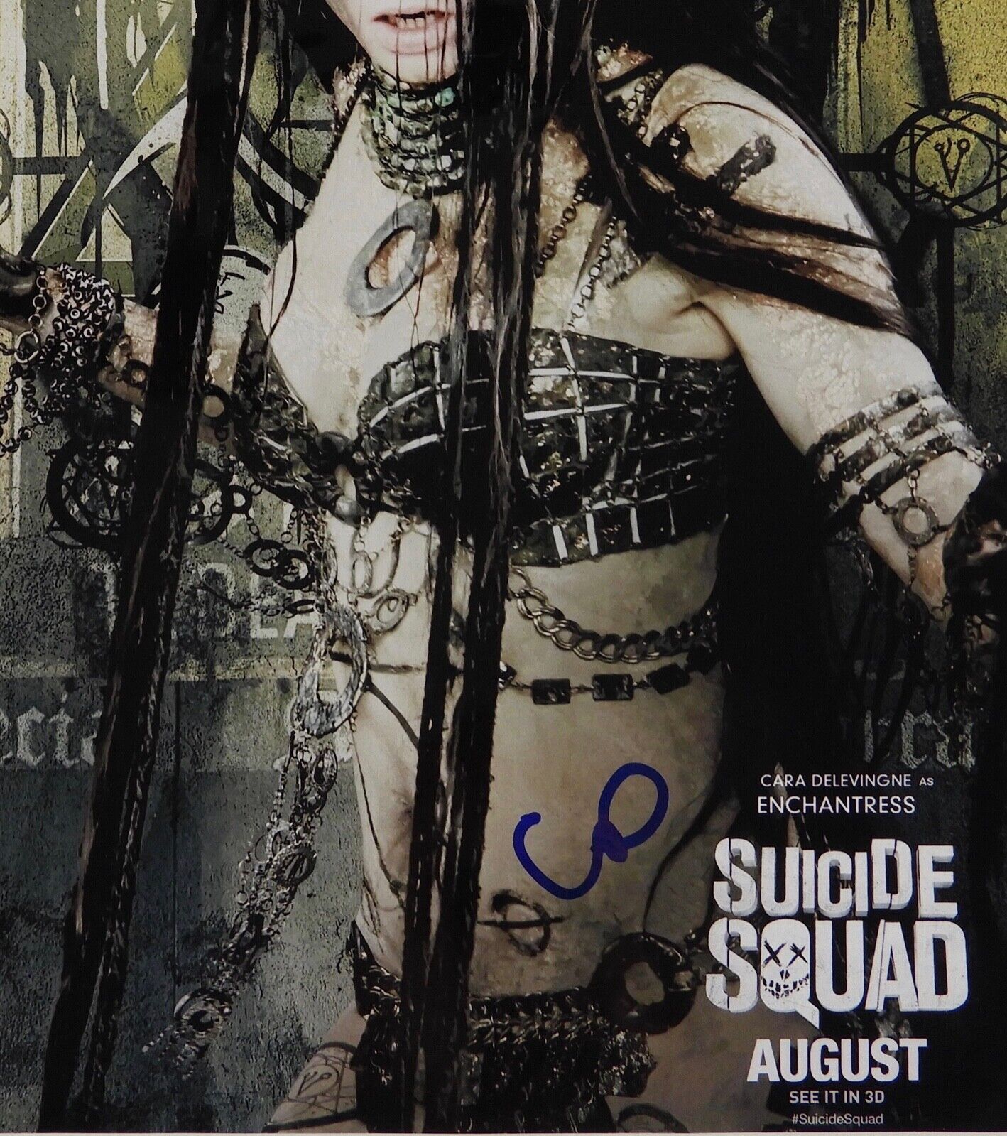 Cara Delevingne Suicide Squad Autograph Signed 11 x14 JSA Enchantress
