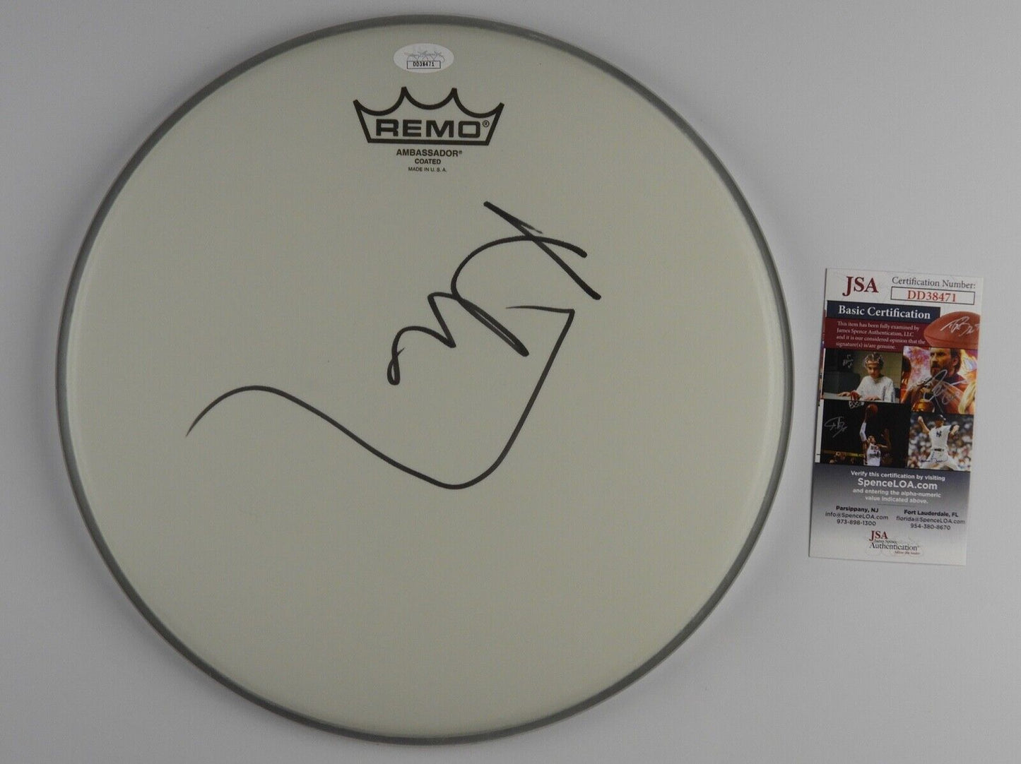 Nick Mason Pink Floyd Autograph Signed Drum Head JSA COA 12" FA LOA