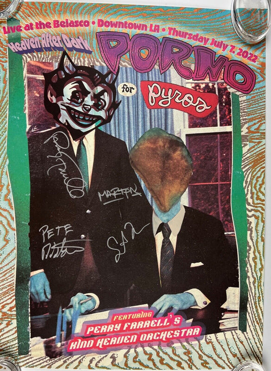 Porno For Pyros Fully JSA Signed Autograph Lithograph Poster LA July 7 2022