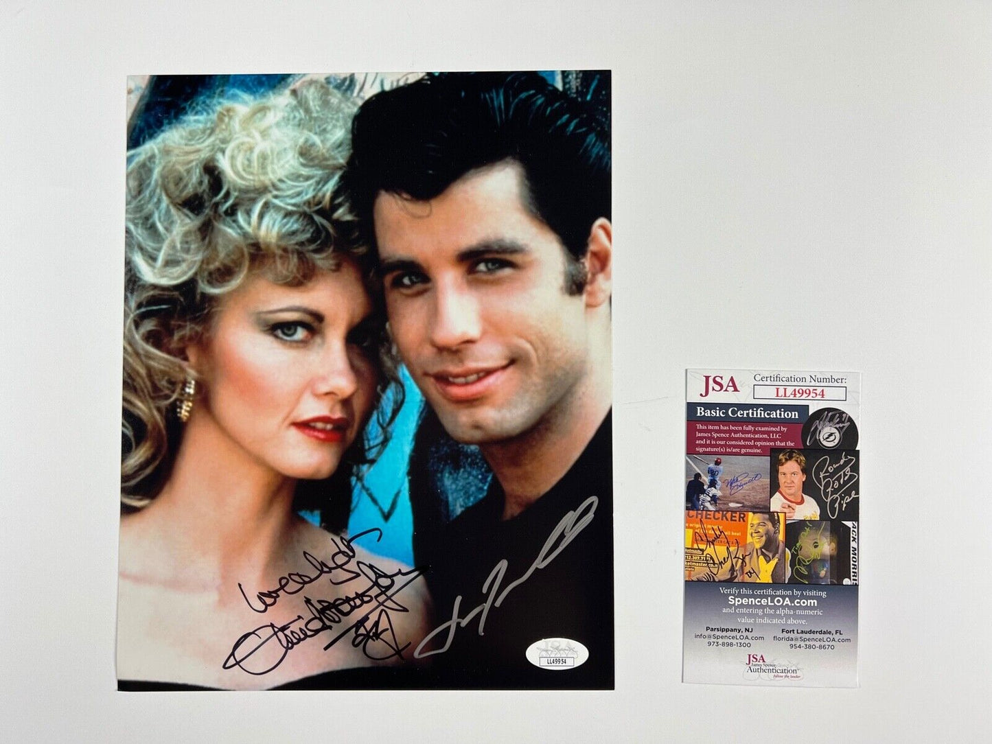 John Travolta Olivia Newton-John Grease JSA Autograph Signed Photo 8 x 10