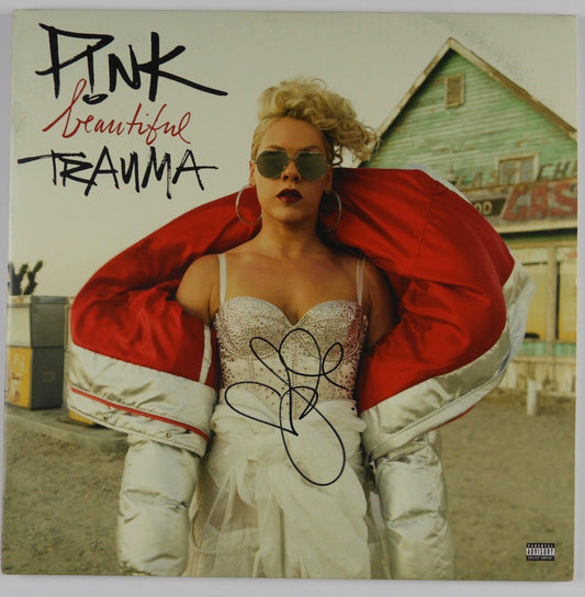 P!NK ACOA Signed Autograph Record Album Vinyl The Truth About Love PINK