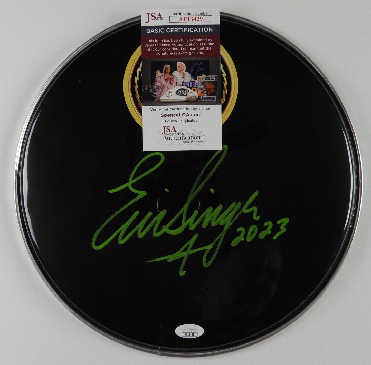 Eric Singer KISS JSA Autograph Signed Drum Head End Of The Road 12" Last 50