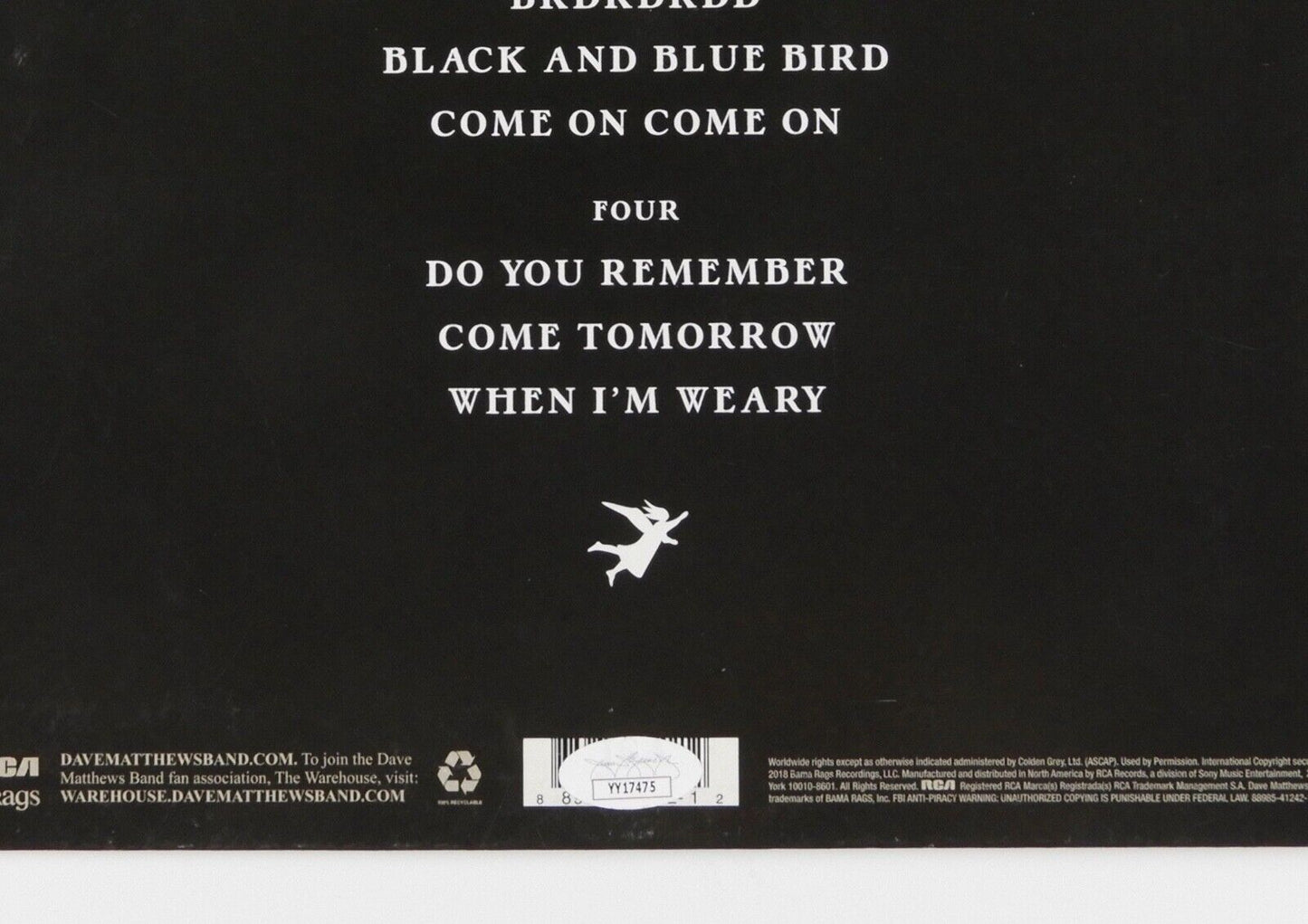 Dave Matthews Band JSA Autograph Signed Record Album Come Tomorrow