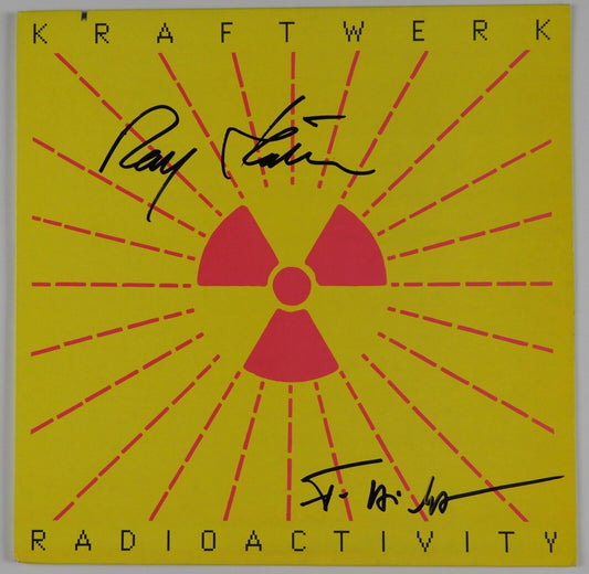 Kraftwerk Radioactivity JSA Signed Autograph Record Album Ralf Hutter Falk Grief