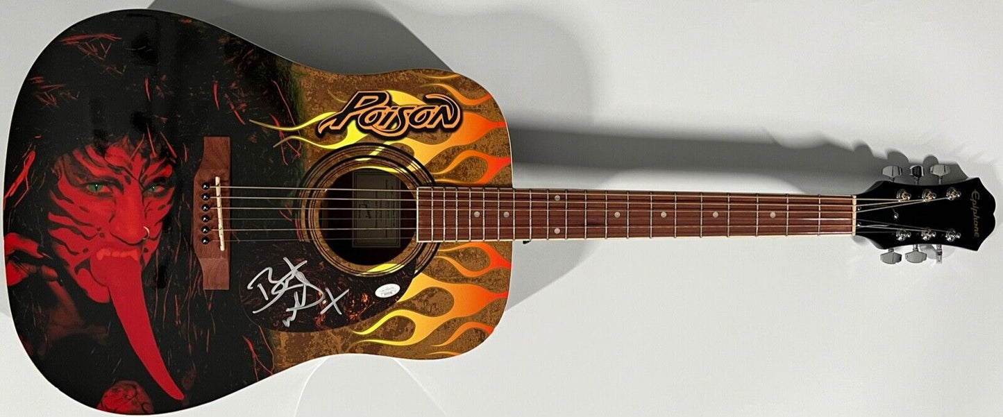 Bret Michaels Poison JSA Autograph Signed Acoustic Guitar