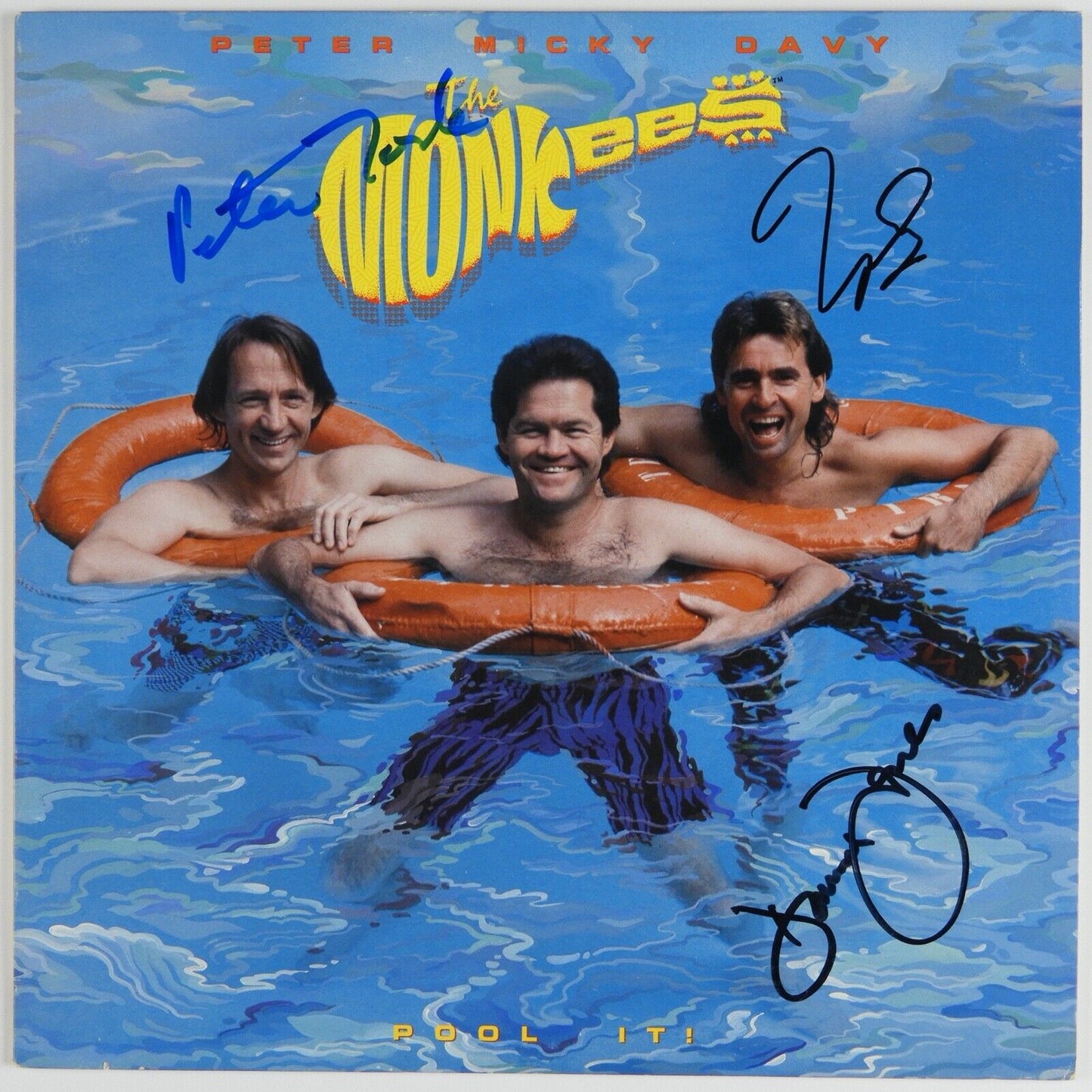 The Monkees JSA Signed Autograph Album Record Vinyl Pool It Davy, Mickey, Peter
