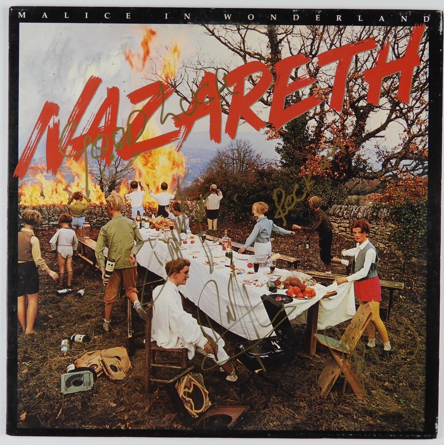 Nazareth Signed Autograph JSA Record Album Vinyl LP Darrell Sweet Malice