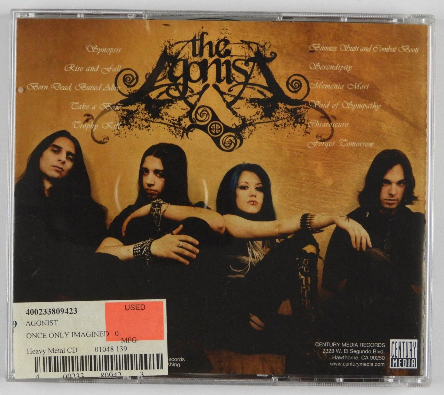 The Agonist signed autograph CD Booklet Once Only Imagined