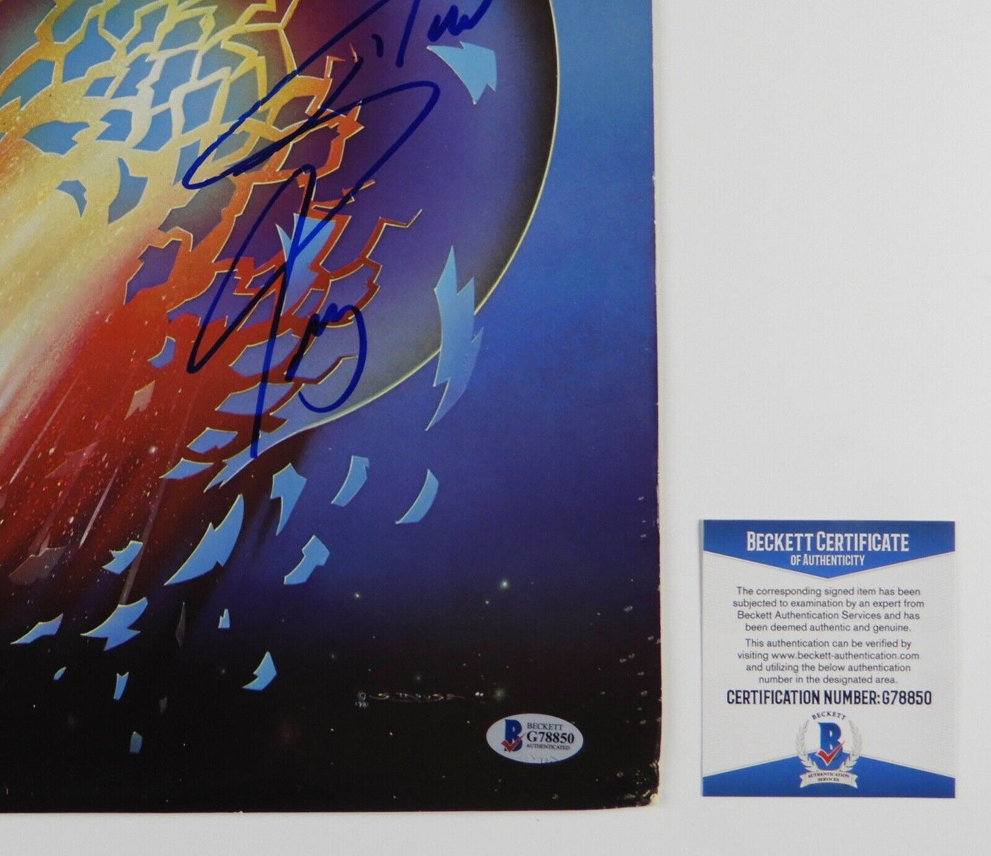 Steve Perry Journey Beckett Signed Autograph Album Record LP Escape