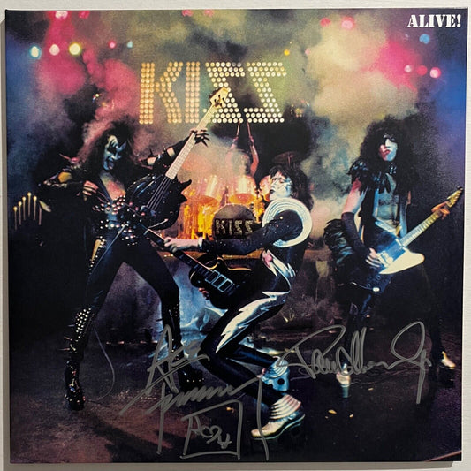 KISS JSA Paul Stanley Ace Frehley Autograph Signed Record Album German Alive