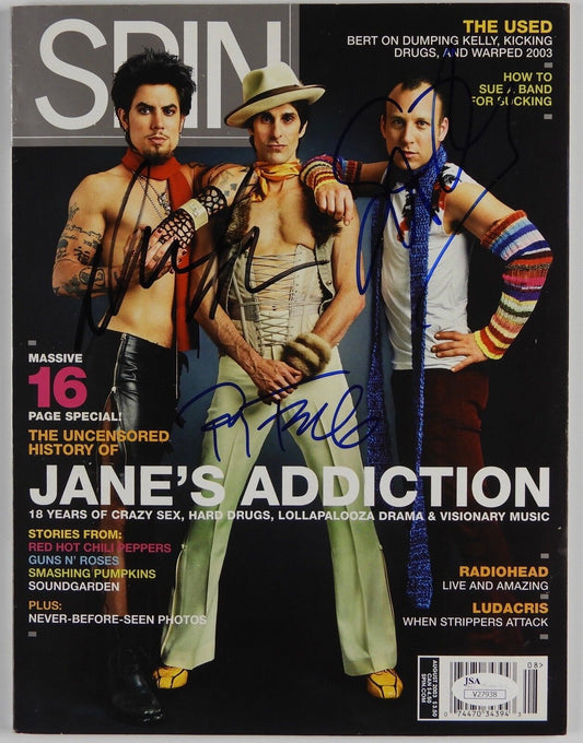 Jane's Addiction JSA Autograph Signed Spin Magazine Dave Navarro Perry Farrell +