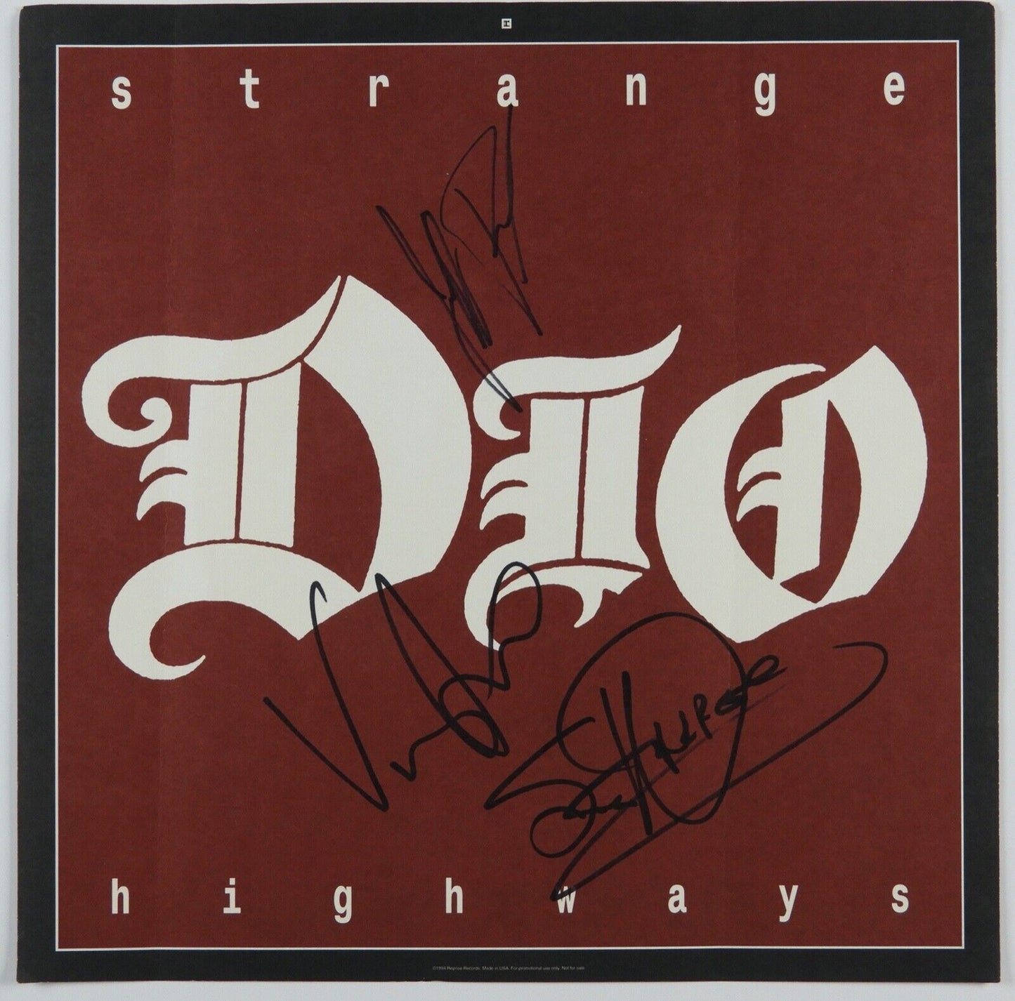 DIO JSA Signed Autograph Record Album FLAT 12" Strange Highway