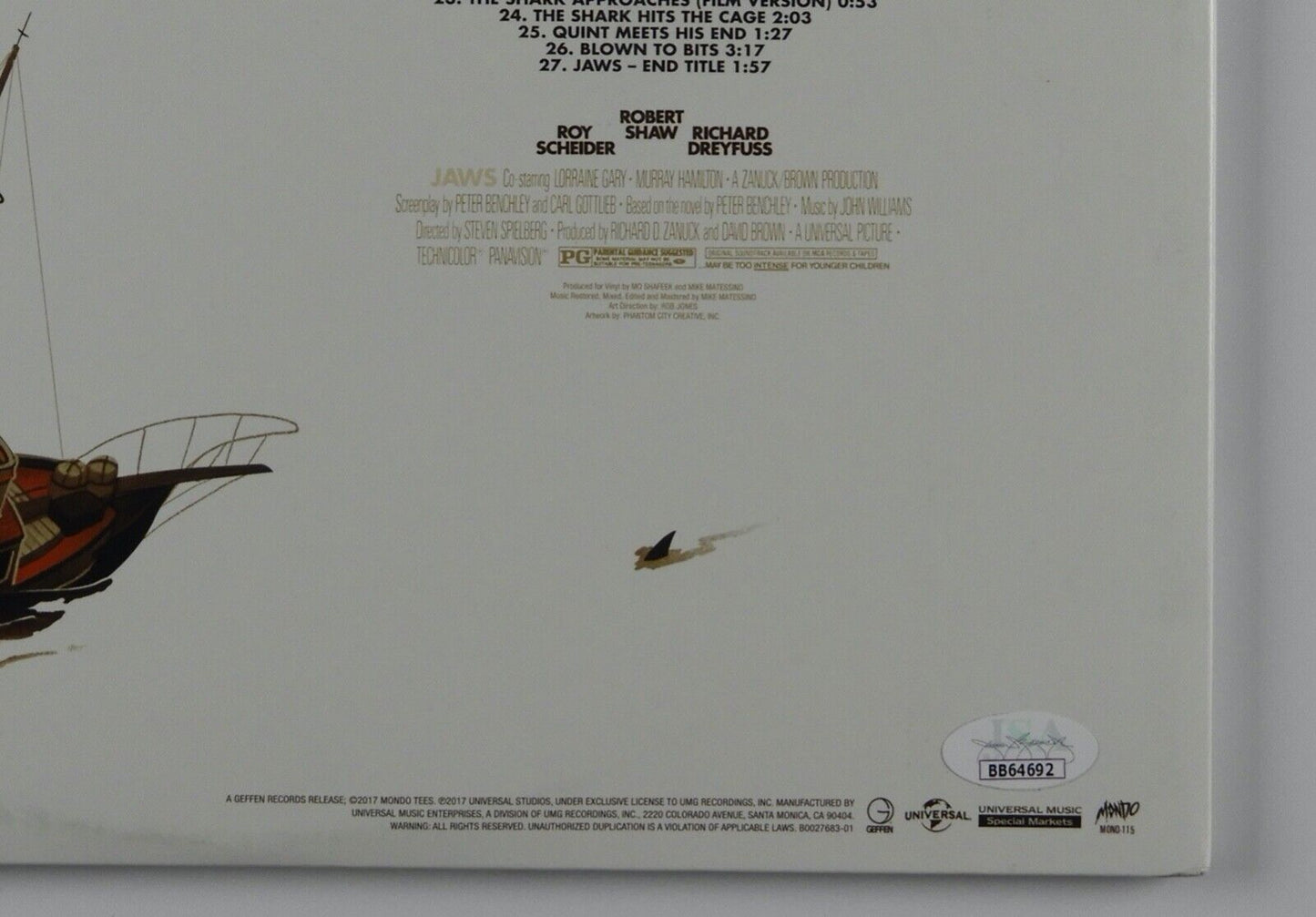 JAWS CAST JSA Signed Autograph Album Soundtrack LP Mondo Richard Dreyfuss + 8