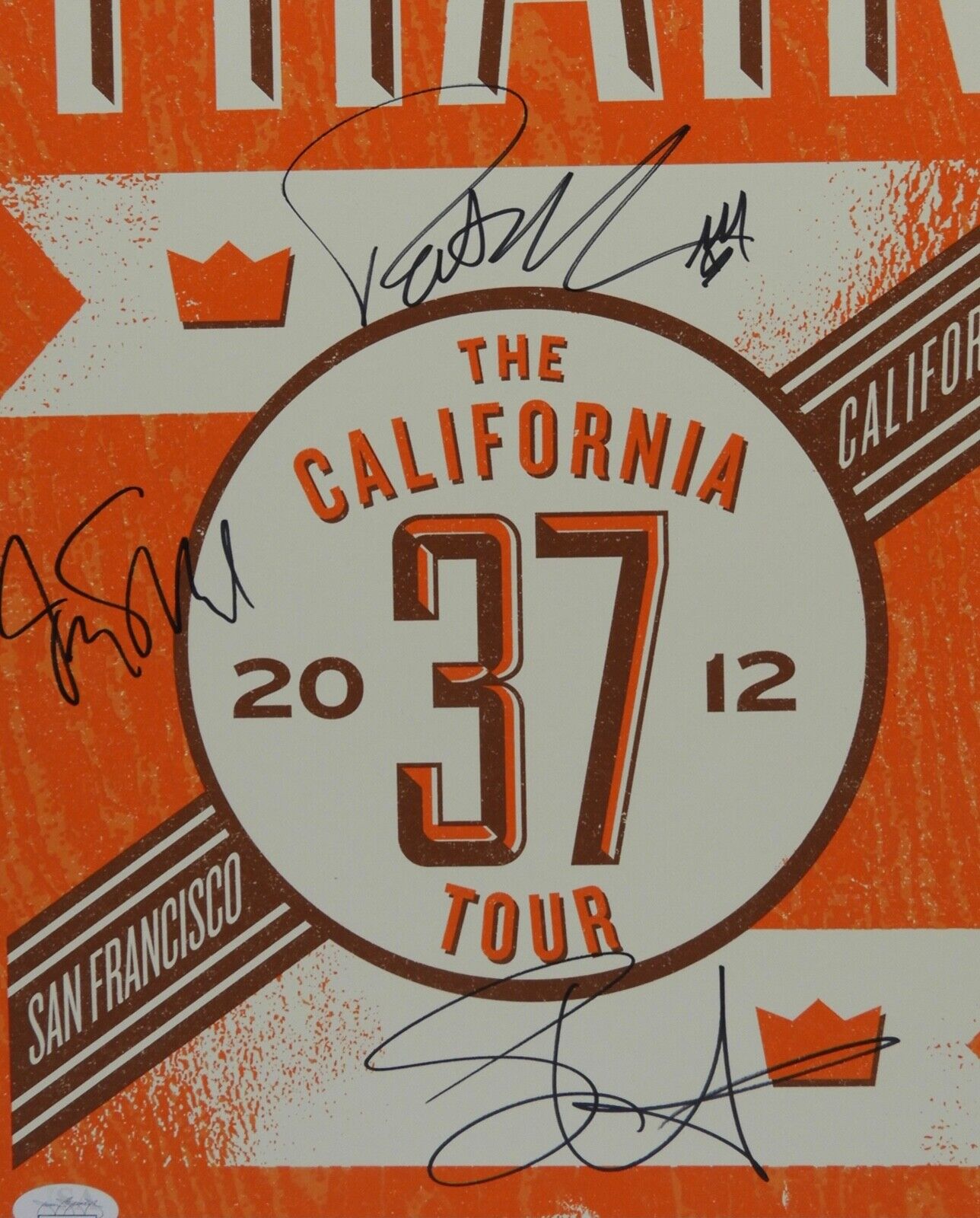 Train Signed JSA Autograph 11 x 17 Poster THE CALIFORNIA 37 Tour 2012