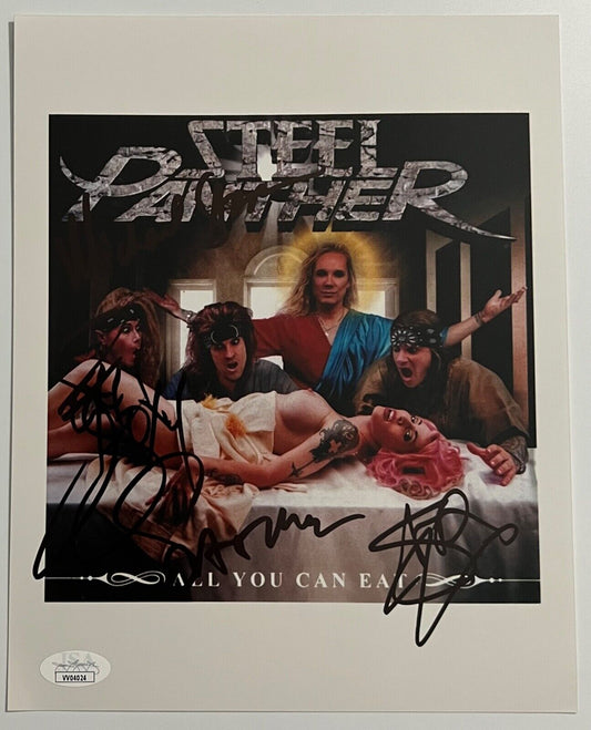 Steel Panther Fully Signed Signed JSA Autograph Photo 8 x 10 Michael Starr Stach