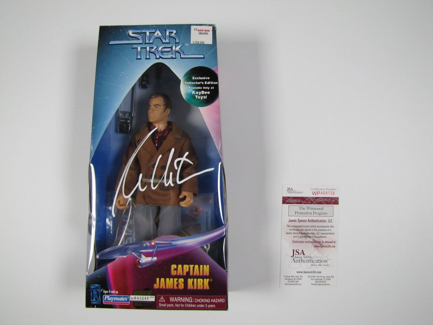 William Shatner Signed Autograph JSA Action Figure Playmates 9" Star Trek Kirk