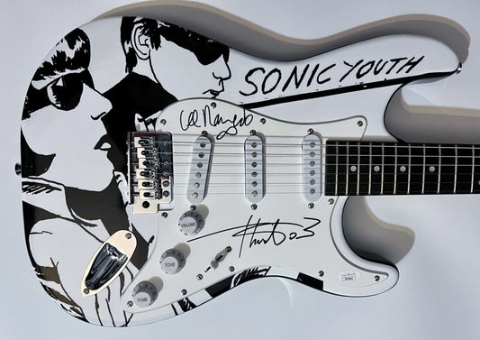 Sonic Youth JSA Autograph Signed Stratocaster Guitar  Thurston Moore  Lee Ranald