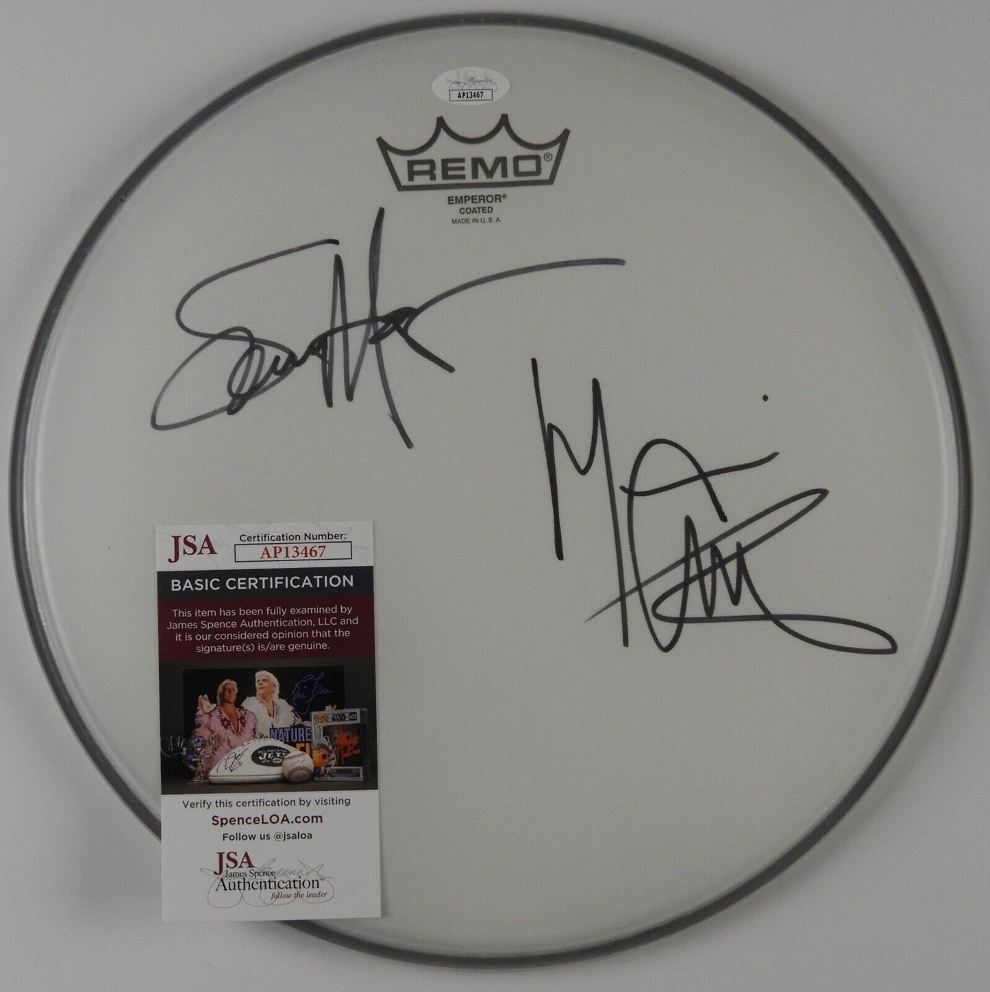 Van Halen Autograph Signed Drumhead JSA 12" Sammy Hagar Michael Anthony